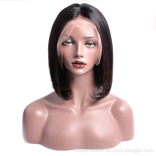 Mink Brazilian Virgin Silky Straight Wave Bob Short Pixie cut Human Hair Lace Wigs